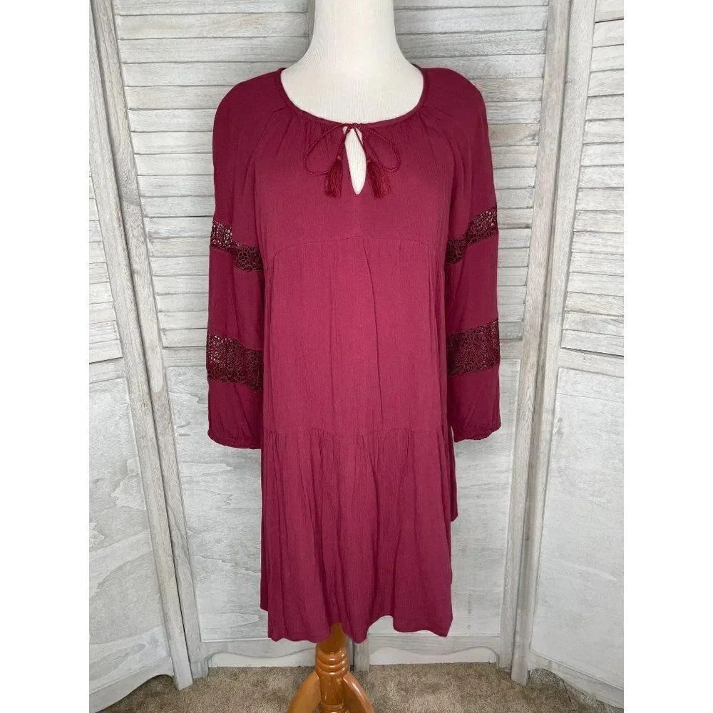 Old Navy Peasant Dress Red Small NWOT